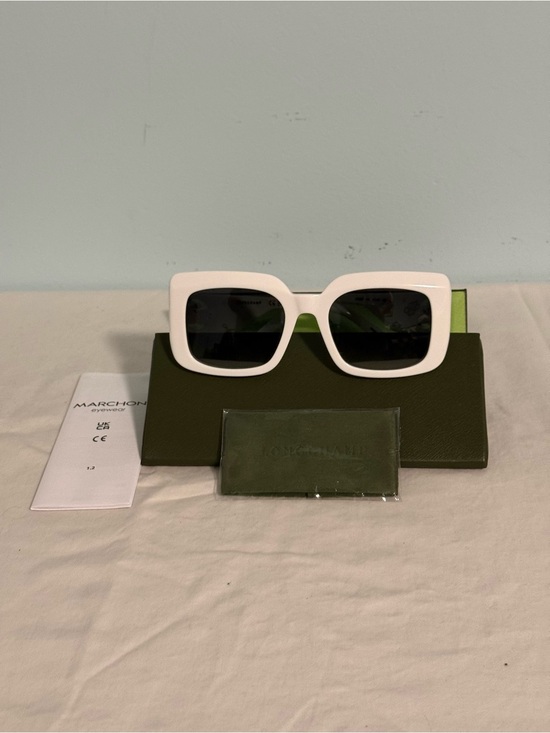 Long Champ White Square Oversized SUNGLASSES NWT! main image 7